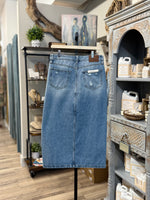 Rebel Edge Distressed Denim Skirt