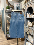 Rebel Edge Distressed Denim Skirt