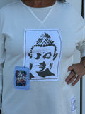 Buddha Love White w Gray Buddha Sweatshirt