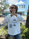 Buddha Love White w Gray Buddha Sweatshirt