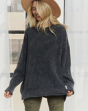 Ribbed Knit Slouch Sweater