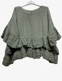 Linen Ruffle Top