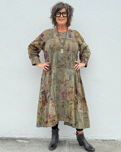 Boho Mosaic Midi Dress