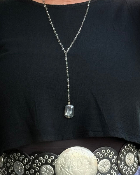 Moonlit Prism Lariat Necklace