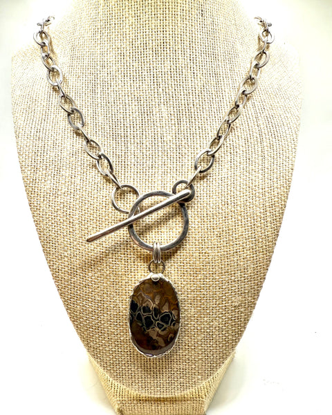 Fossil Fire Toggle Necklace