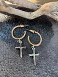 Mixed Metal Cross Dangle