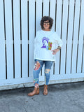 Buddha Love White/Purple Frida Sweatshirt