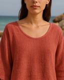 Linen Cotton Blend Crop Top