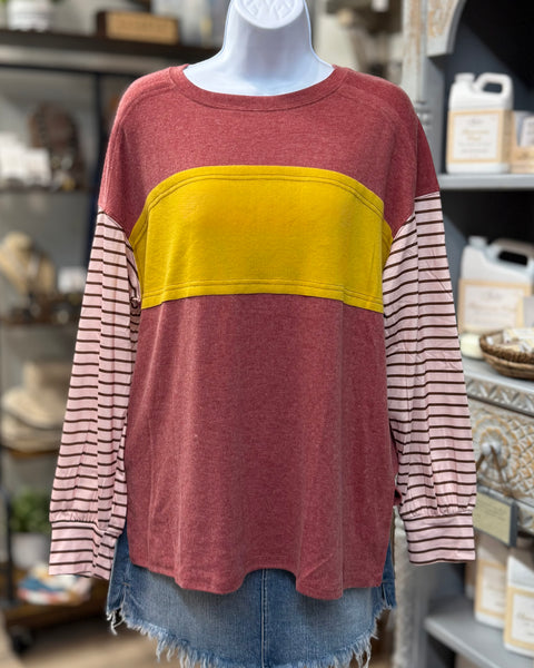 Sunset Stripe Block Top