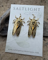 Golden Cicada Earrings