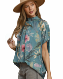 Floral Mock Neck