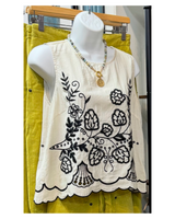 Embroidered Sleeveless Top