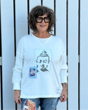 Buddha Love White w Gray Buddha Sweatshirt
