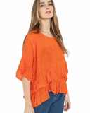 Linen Ruffle Top