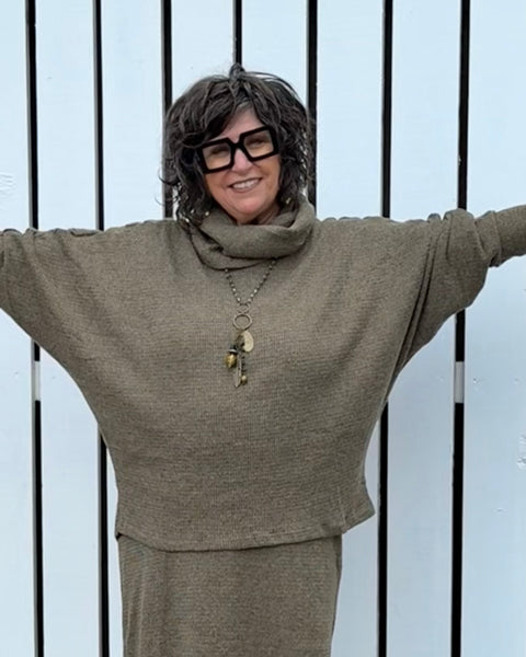 Olive Sands Cowl Knit Top