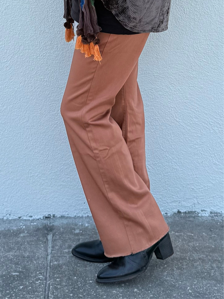 Copper Glow Flare Pants