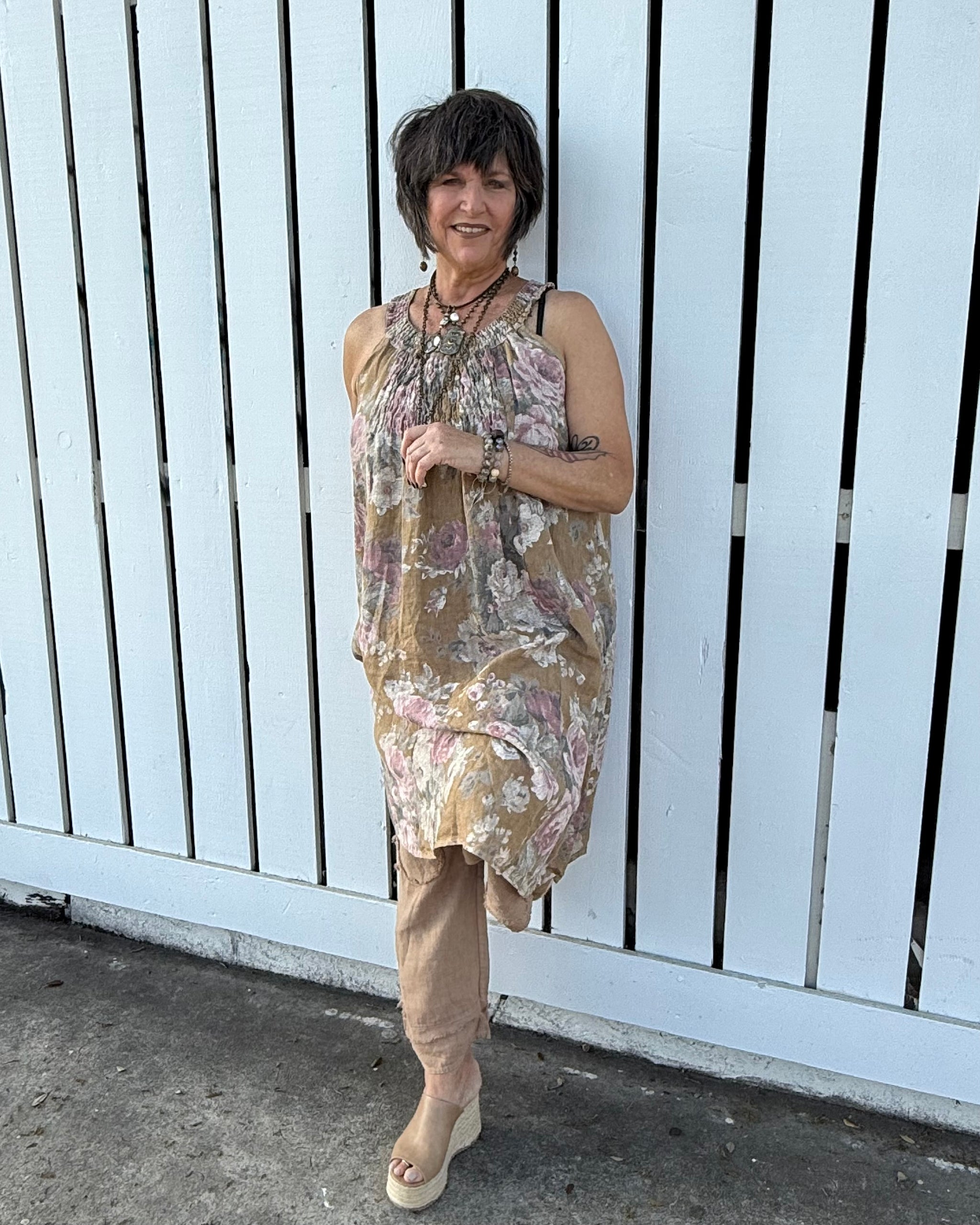 Ros Garden Linen Dress