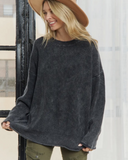 Ribbed Knit Slouch Sweater