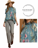 Floral Mock Neck