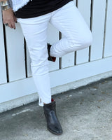 Fringe Split Hem Skinnies