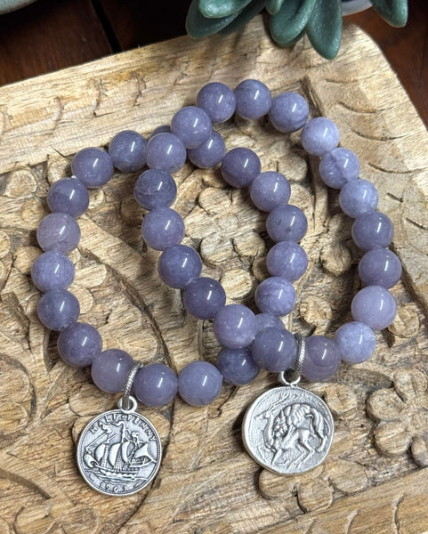 Violet Agate & Coin