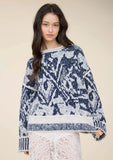 Heathered Print Sweater