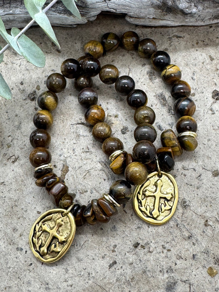 Tiger Eye & Cross