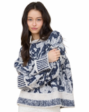 Heathered Print Sweater