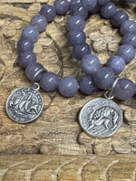 Violet Agate & Coin