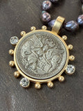 Peacock Pearl & Coin Necklace