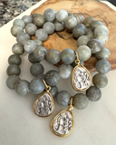 Labradorite Coin Bracelet