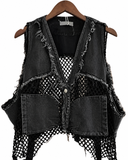 Black Mesh & Denim
