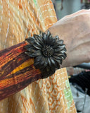 Midnight Bloom Leather Cuff