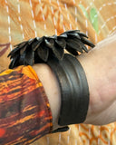 Midnight Bloom Leather Cuff