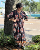 Floral Border Maxi Dress