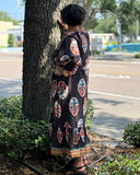 Floral Border Maxi Dress