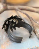 Midnight Bloom Leather Cuff
