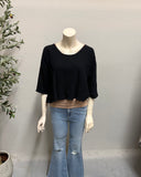 Linen Cotton Blend Crop Top