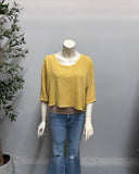 Linen Cotton Blend Crop Top