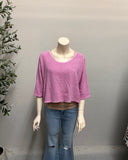 Linen Cotton Blend Crop Top