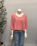 Linen Cotton Blend Crop Top
