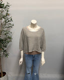 Linen Cotton Blend Crop Top