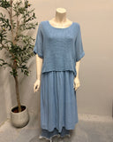 Layered Knit & Cotton Dress