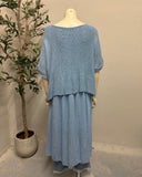 Layered Knit & Cotton Dress