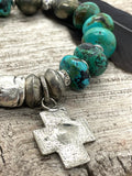 Turquoise, Pyrite, and Cross