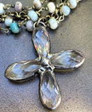Amazonite and Crystal Cross
