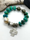 Turquoise, Pyrite, and Cross